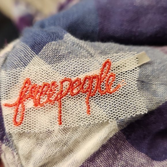 EUC Free People Women's sz S Plaid Button down Dress w/2 front pockets - Picture 7 of 9